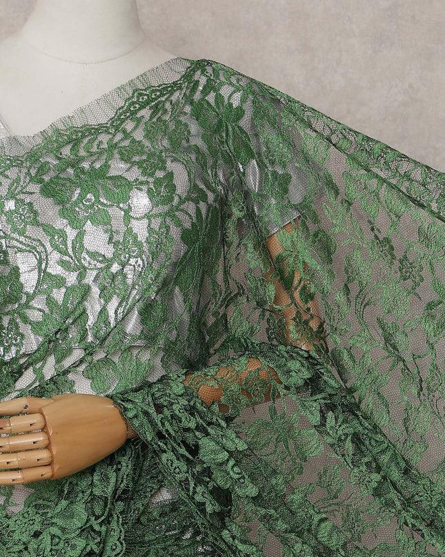 Green French Chantilly Lace Saree | Regal