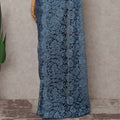 Slate Blue Chantilly Lace Saree | Regal Fabrics