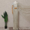 Beige French Chantilly Lace Saree | Regal