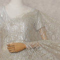Beige French Chantilly Lace Saree | Regal