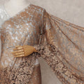 Bronze Caramel French Chantilly Lace Saree 5.5m