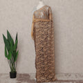 Bronze Caramel French Chantilly Lace Saree 5.5m