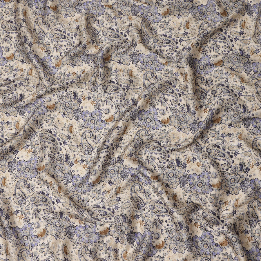 Blue Viscose Modal Satin Fabric 110cm – Buy Online