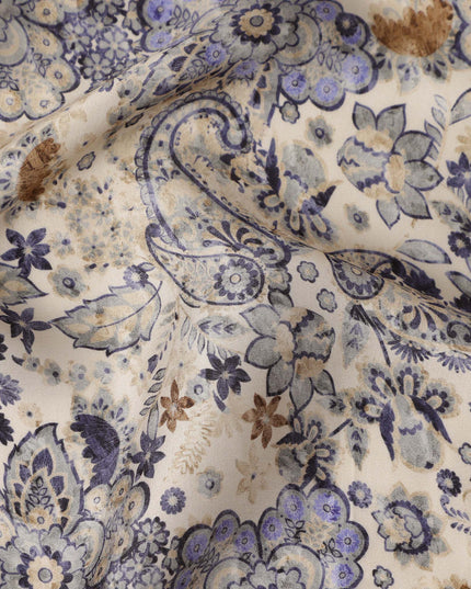 Blue Viscose Modal Satin Fabric 110cm – Buy Online