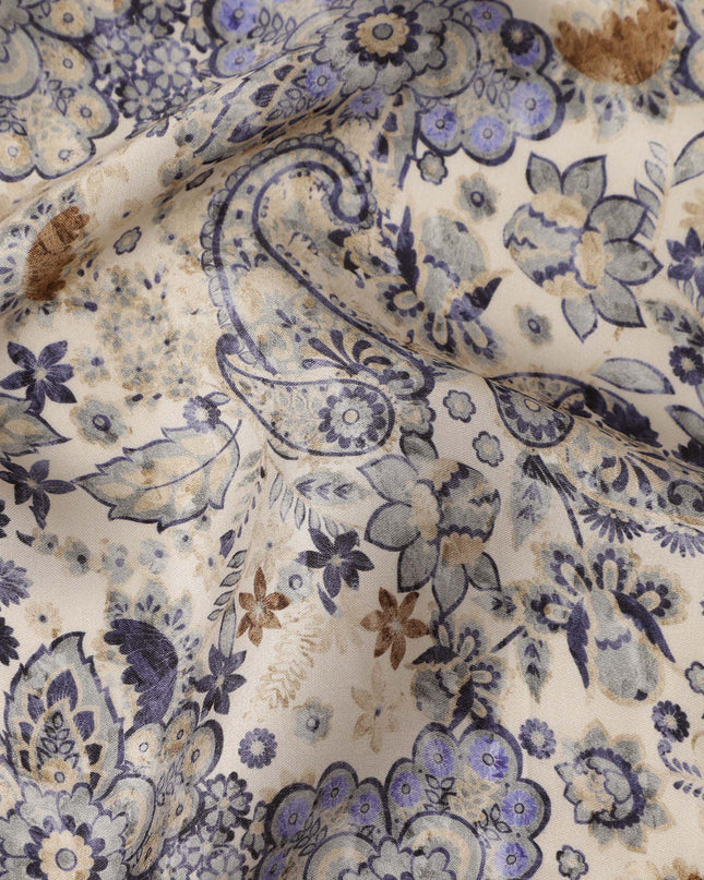 Blue Viscose Modal Satin Fabric 110cm – Buy Online