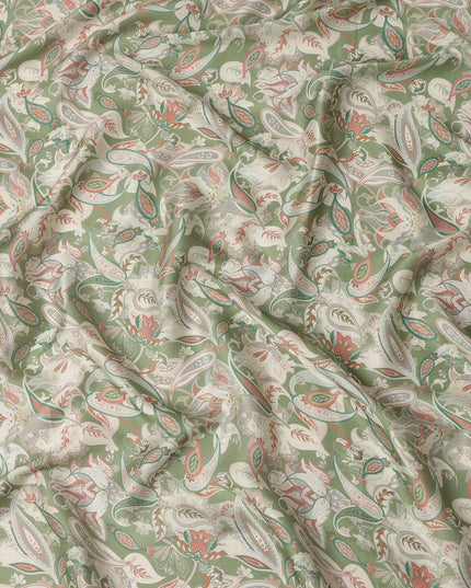 Green Viscose Modal Satin Fabric 110cm – Buy Online