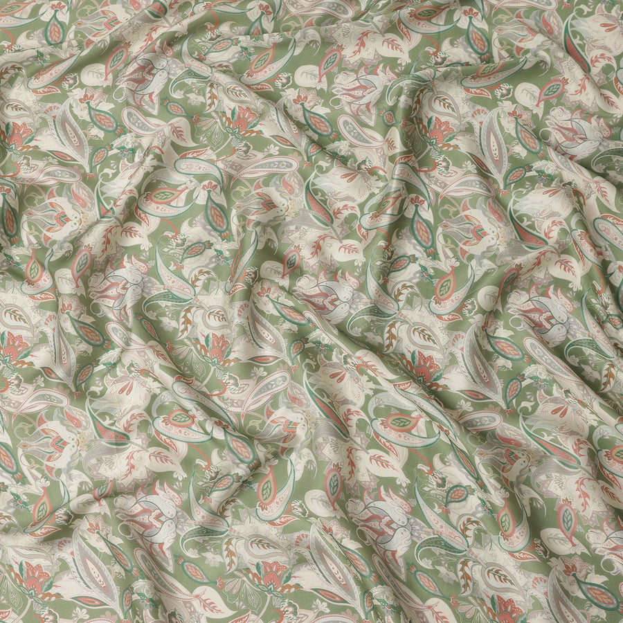 Green Viscose Modal Satin Fabric 110cm – Buy Online