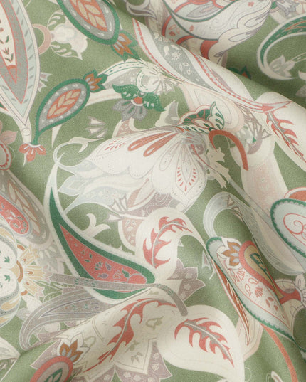 Green Viscose Modal Satin Fabric 110cm – Buy Online