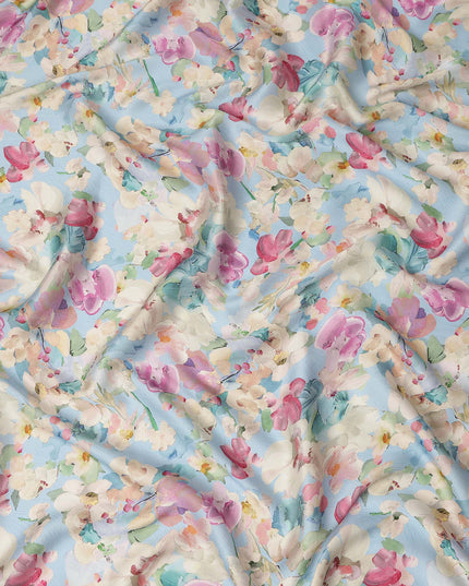 Blue Viscose Modal Satin Fabric 110cm – Buy Online