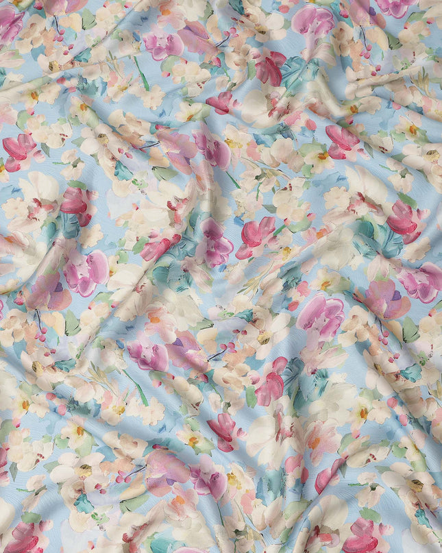 Blue Viscose Modal Satin Fabric 110cm – Buy Online