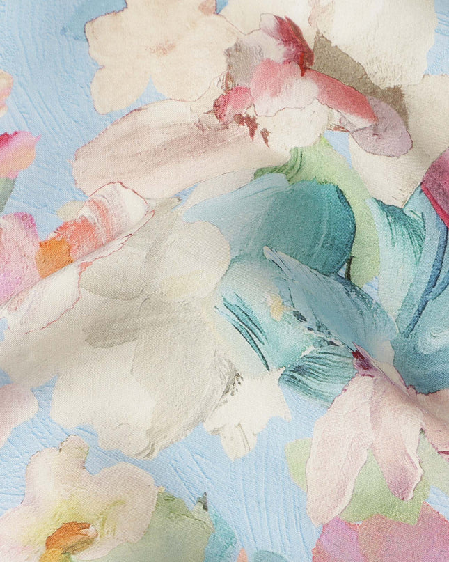 Blue Viscose Modal Satin Fabric 110cm – Buy Online