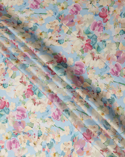 Blue Viscose Modal Satin Fabric 110cm – Buy Online