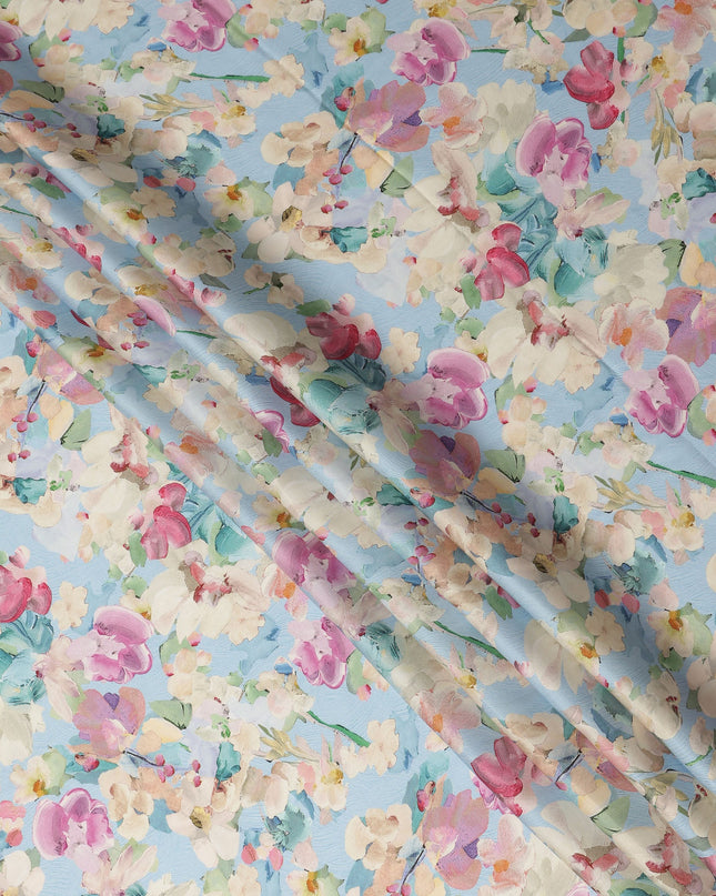 Blue Viscose Modal Satin Fabric 110cm – Buy Online