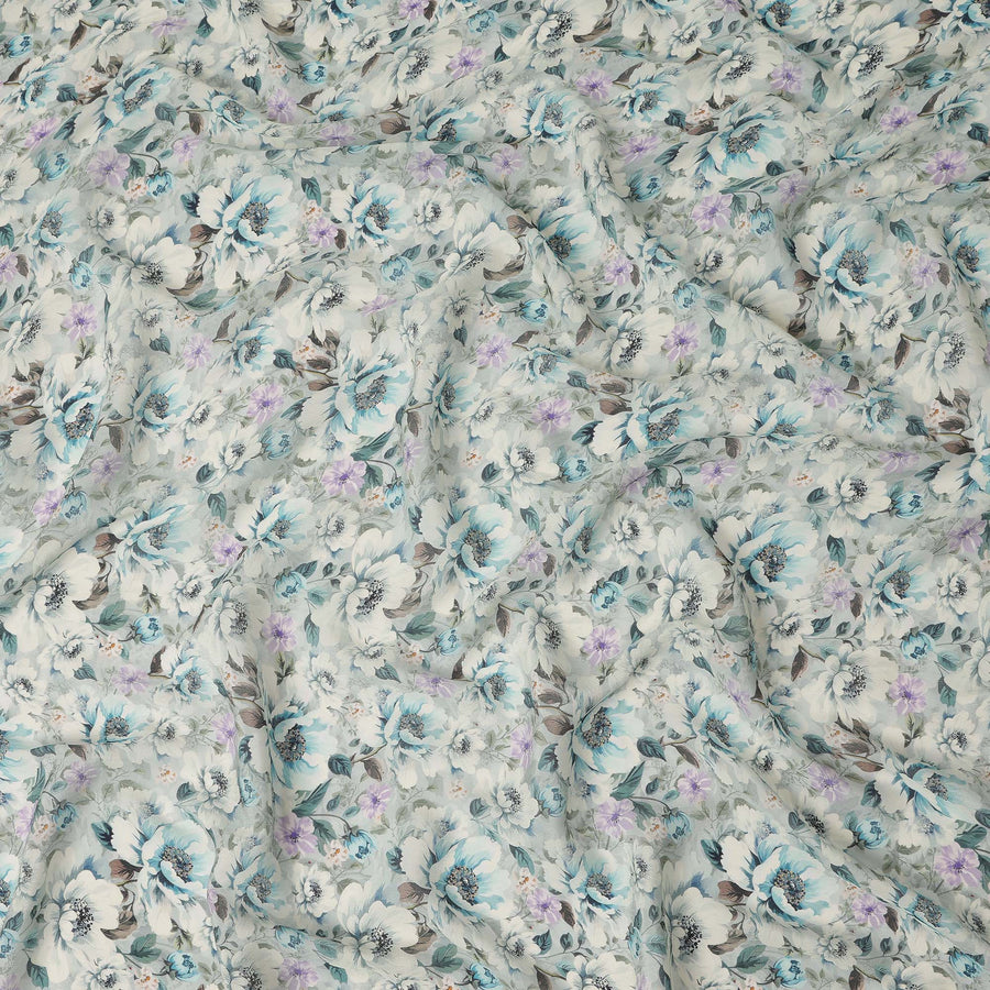 Blue Viscose Crepe Fabric 110cm – Buy Online