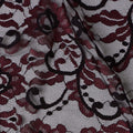 Wine Red Metallic Lace Fabric 110cm