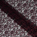 Wine Red Metallic Lace Fabric 110cm