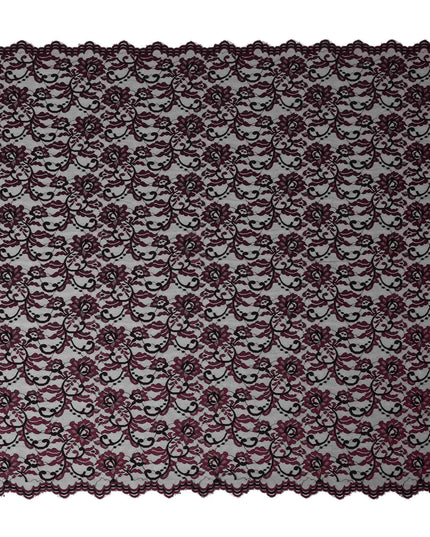 Wine Red Metallic Lace Fabric 110cm