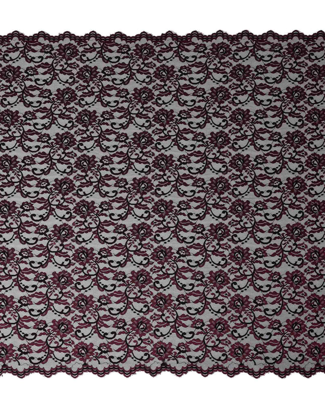 Wine Red Metallic Lace Fabric 110cm