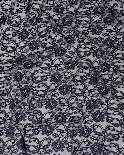 Navy Blue Metallic Lace Fabric 110cm