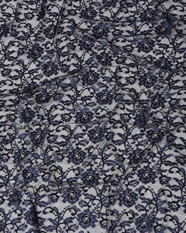 Navy Blue Metallic Lace Fabric 110cm