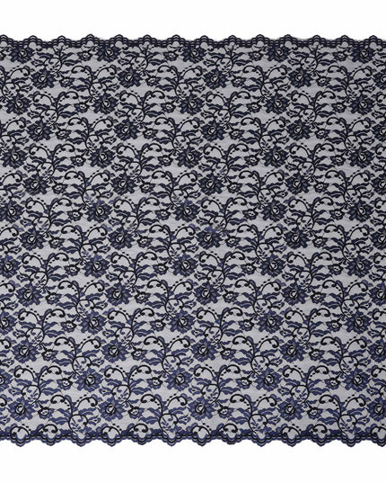 Navy Blue Metallic Lace Fabric 110cm