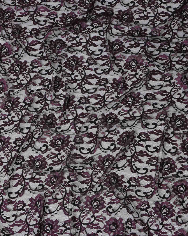 Dark Purple Metallic Lace Fabric 110cm