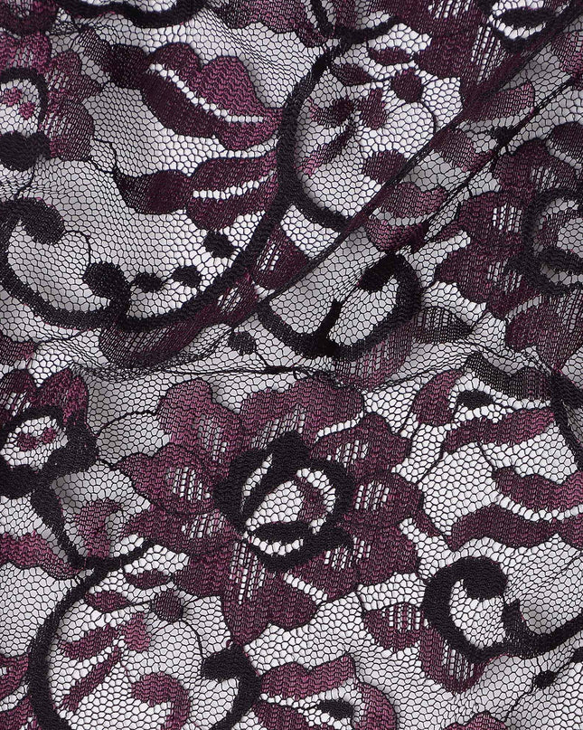 Dark Purple Metallic Lace Fabric 110cm