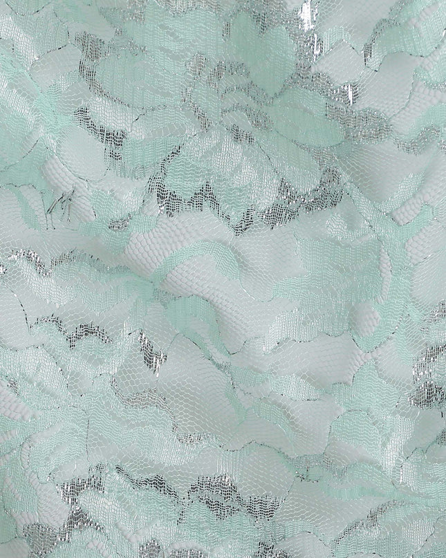 Mint Green Metallic Floral Fabric 110cm