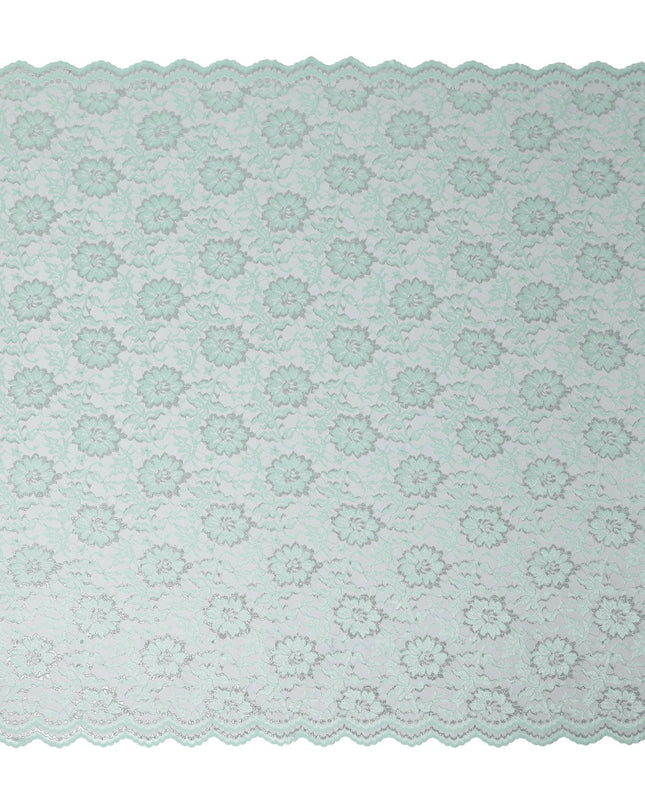 Mint Green Metallic Floral Fabric 110cm