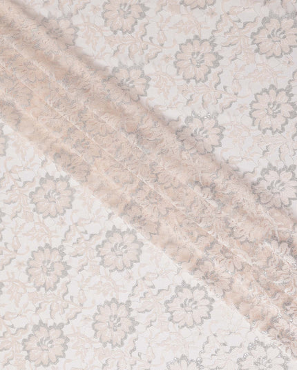 Ivory Beige Metallic Floral Fabric 110cm