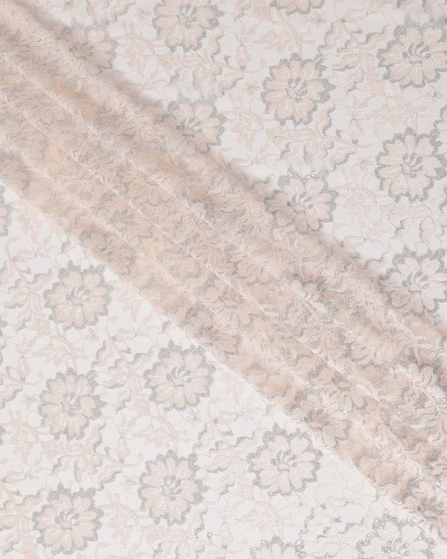 Ivory Beige Metallic Floral Fabric 110cm