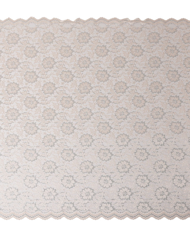 Ivory Beige Metallic Floral Fabric 110cm