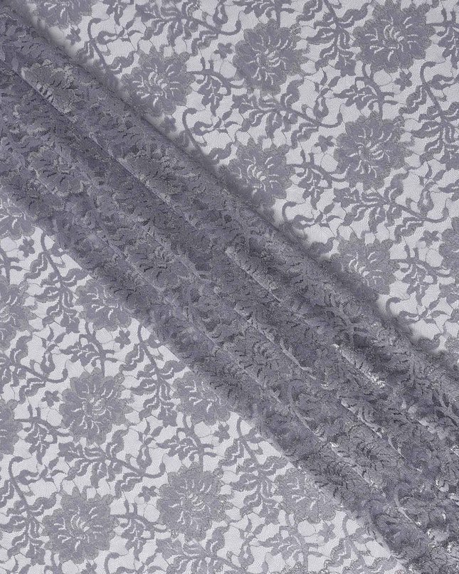 Silver Grey Metallic Floral Fabric 110cm