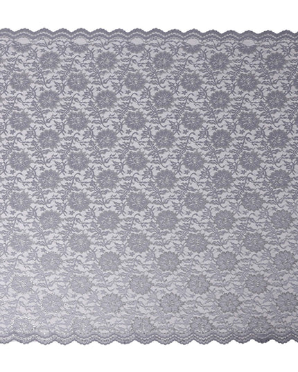 Silver Grey Metallic Floral Fabric 110cm