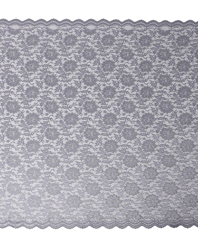 Silver Grey Metallic Floral Fabric 110cm
