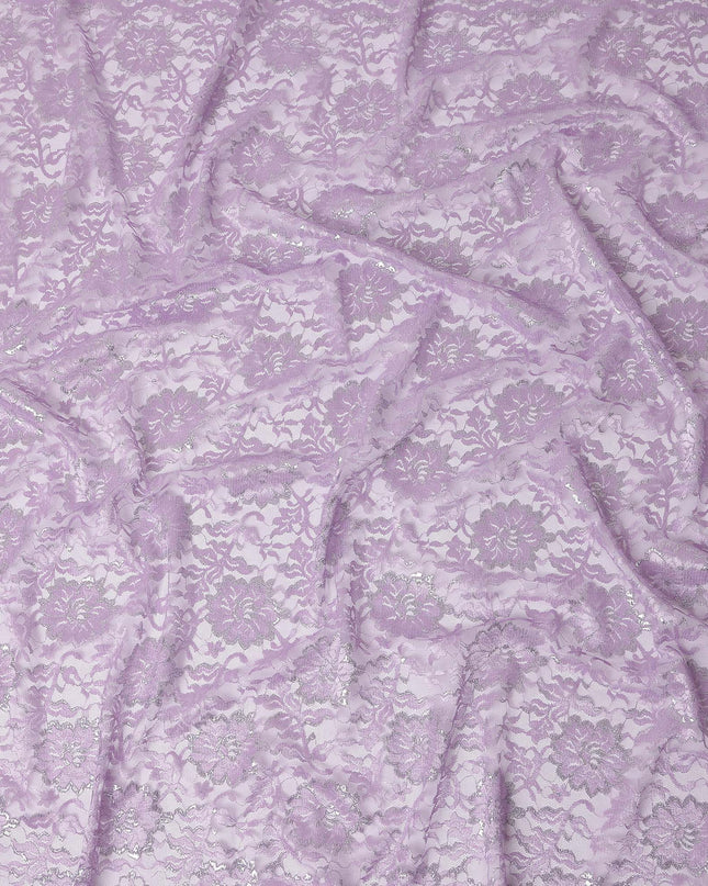 Lilac Purple Metallic Floral Fabric 110cm