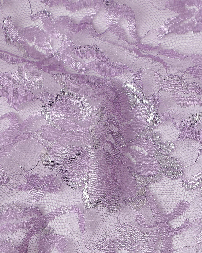 Lilac Purple Metallic Floral Fabric 110cm