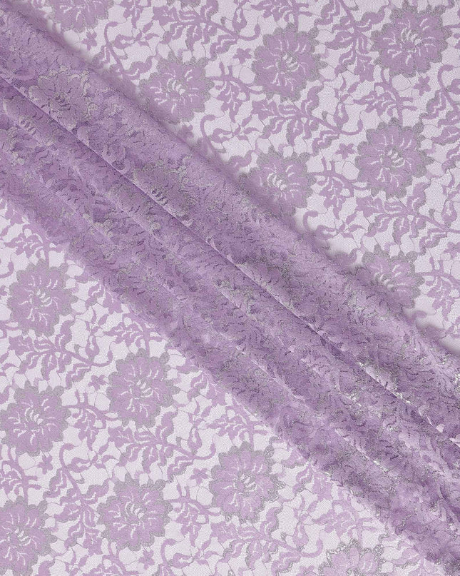 Lilac Purple Metallic Floral Fabric 110cm