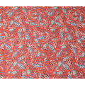 Vibrant Red Paisley Silk Satin Fabric 110cm