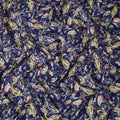 Royal Navy Blue Paisley Silk Satin Fabric 110cm