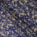 Royal Navy Blue Paisley Silk Satin Fabric 110cm