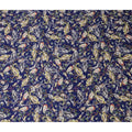 Royal Navy Blue Paisley Silk Satin Fabric 110cm