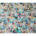 Watercolor Grey Multicolor Floral Silk Satin Fabric 110cm