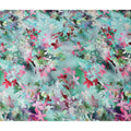 Teal Turquoise Green Floral Silk Satin Fabric 110cm