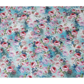 Light Aqua Blue Floral Silk Satin Fabric 110cm