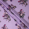 Lilac Lavender Purple Bouquet Silk Satin Fabric 140cm