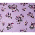 Lilac Lavender Purple Bouquet Silk Satin Fabric 140cm