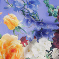 Periwinkle Blue Floral Silk Satin Fabric 110cm