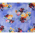 Periwinkle Blue Floral Silk Satin Fabric 110cm