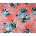 Coral Salmon Pink Floral Silk Satin Fabric 140cm